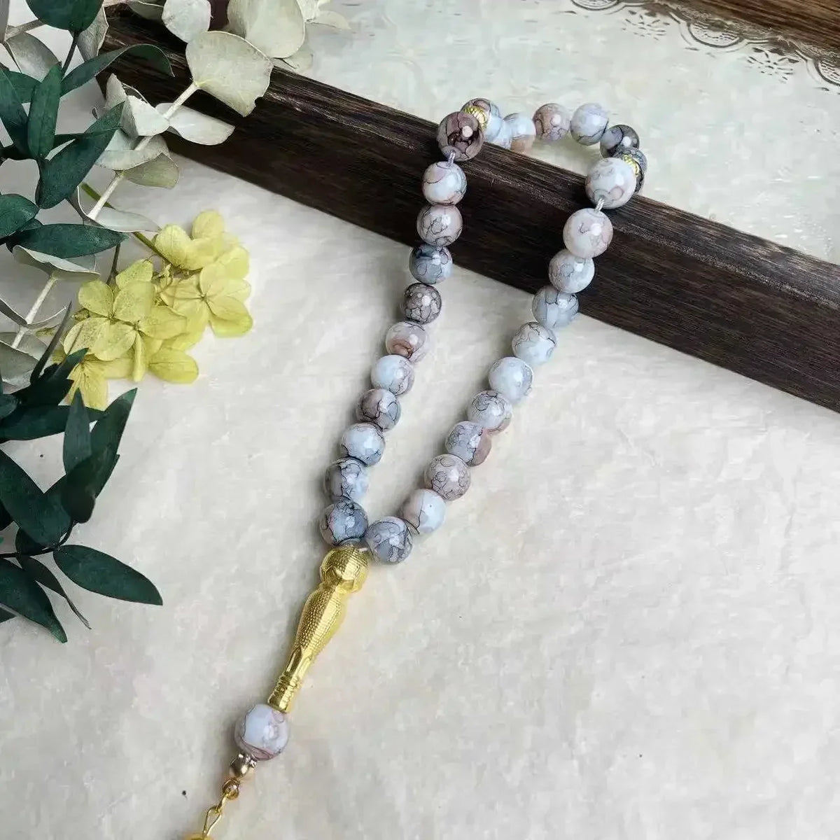 33 Bead Glass Tasbih Prayer Beads – 10mm | Islamic Gift for Women | Handmade