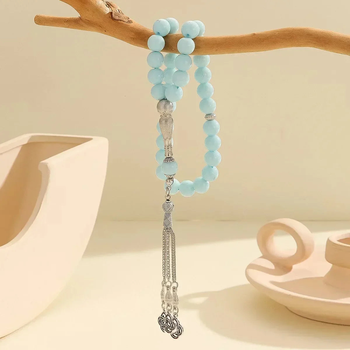 33 Bead Glass Tasbih Prayer Beads – 10mm | Islamic Gift for Women | Handmade
