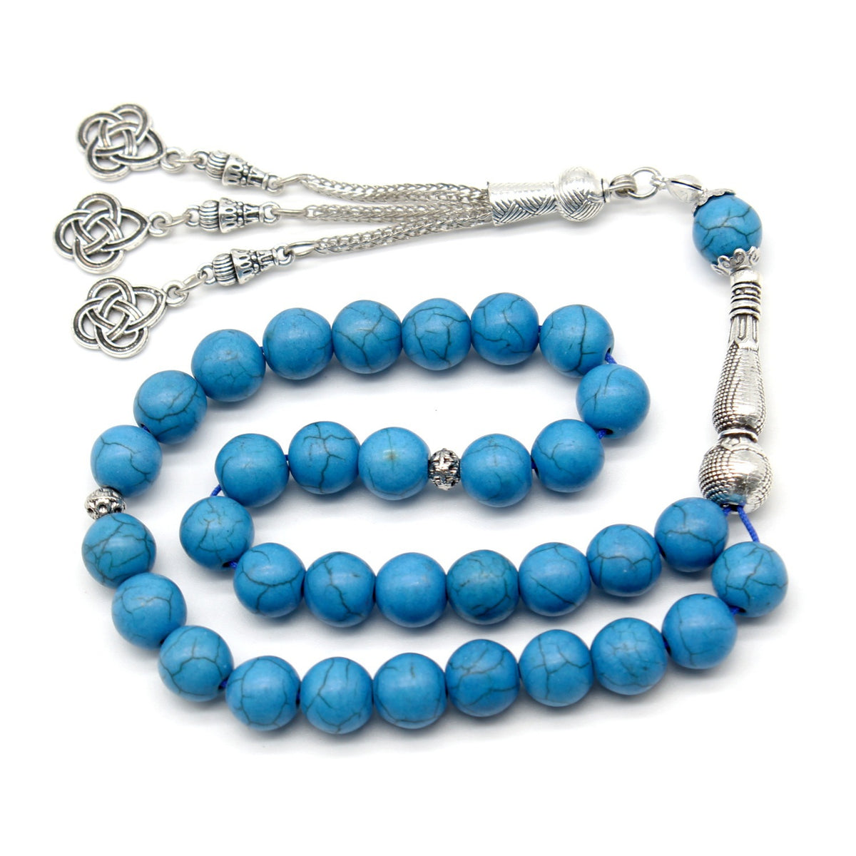 Natural Stone Tasbih Prayer Beads – 33 Beads, 10mm | Islamic Muslim Gift | Handmade turkish prayer beads