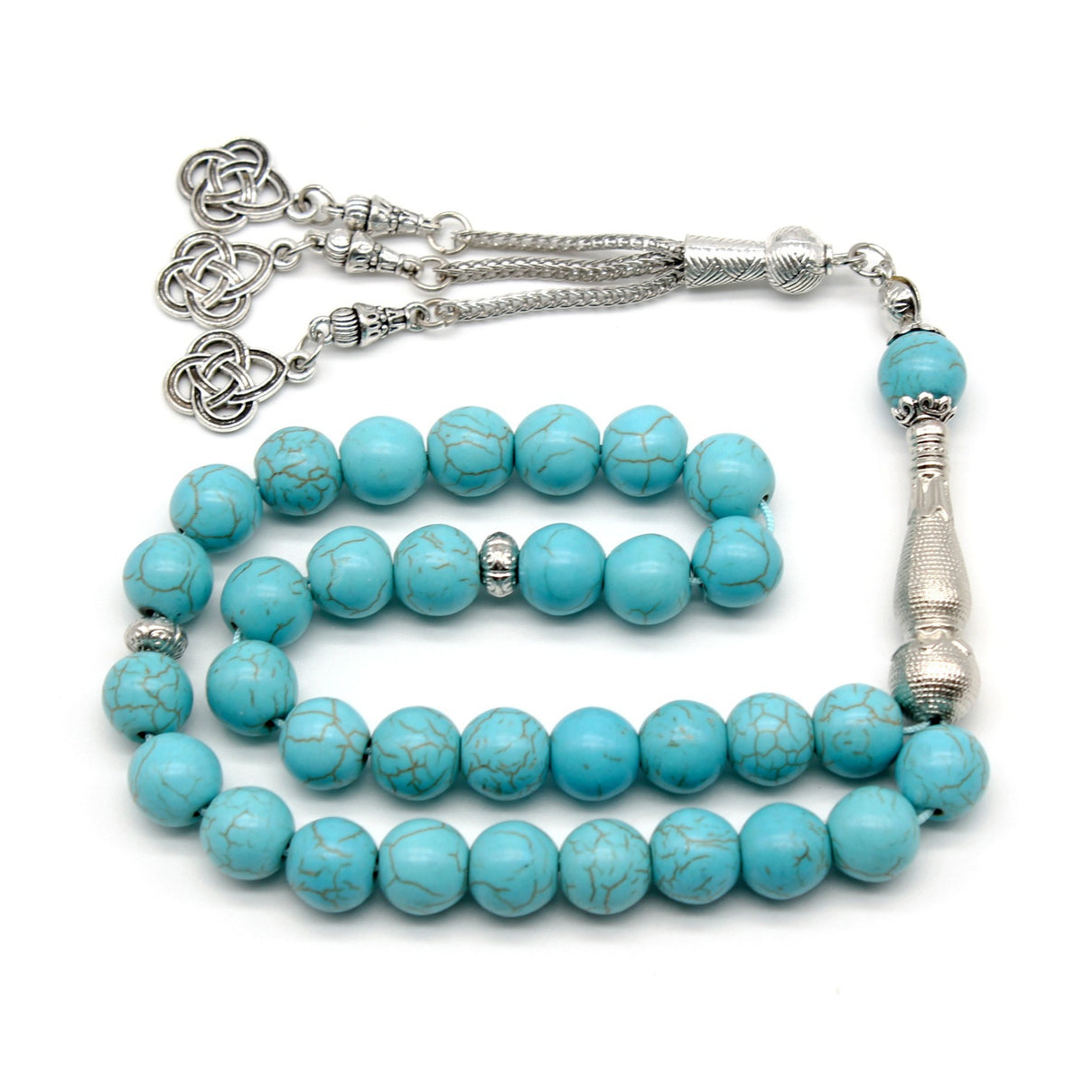 Natural Stone Tasbih Prayer Beads – 33 Beads, 10mm | Islamic Muslim Gift | Handmade turkish prayer beads