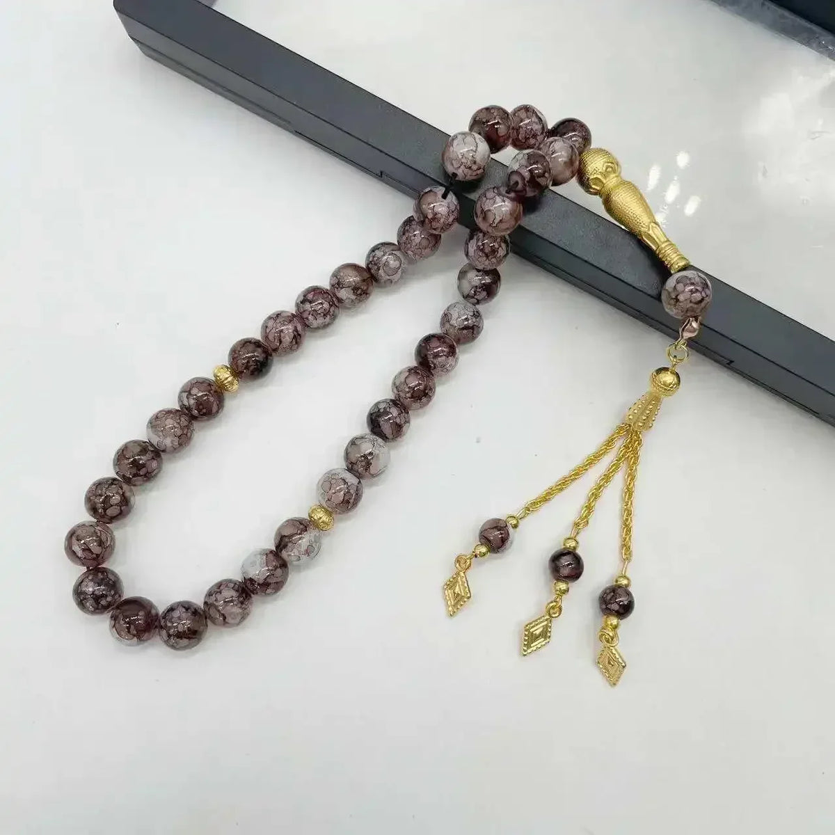 33 Bead Glass Tasbih Prayer Beads – 10mm | Islamic Gift for Women | Handmade