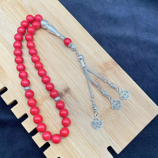 Natural Stone Tasbih Prayer Beads – 33 Beads, 10mm | Islamic Muslim Gift | Handmade turkish prayer beads