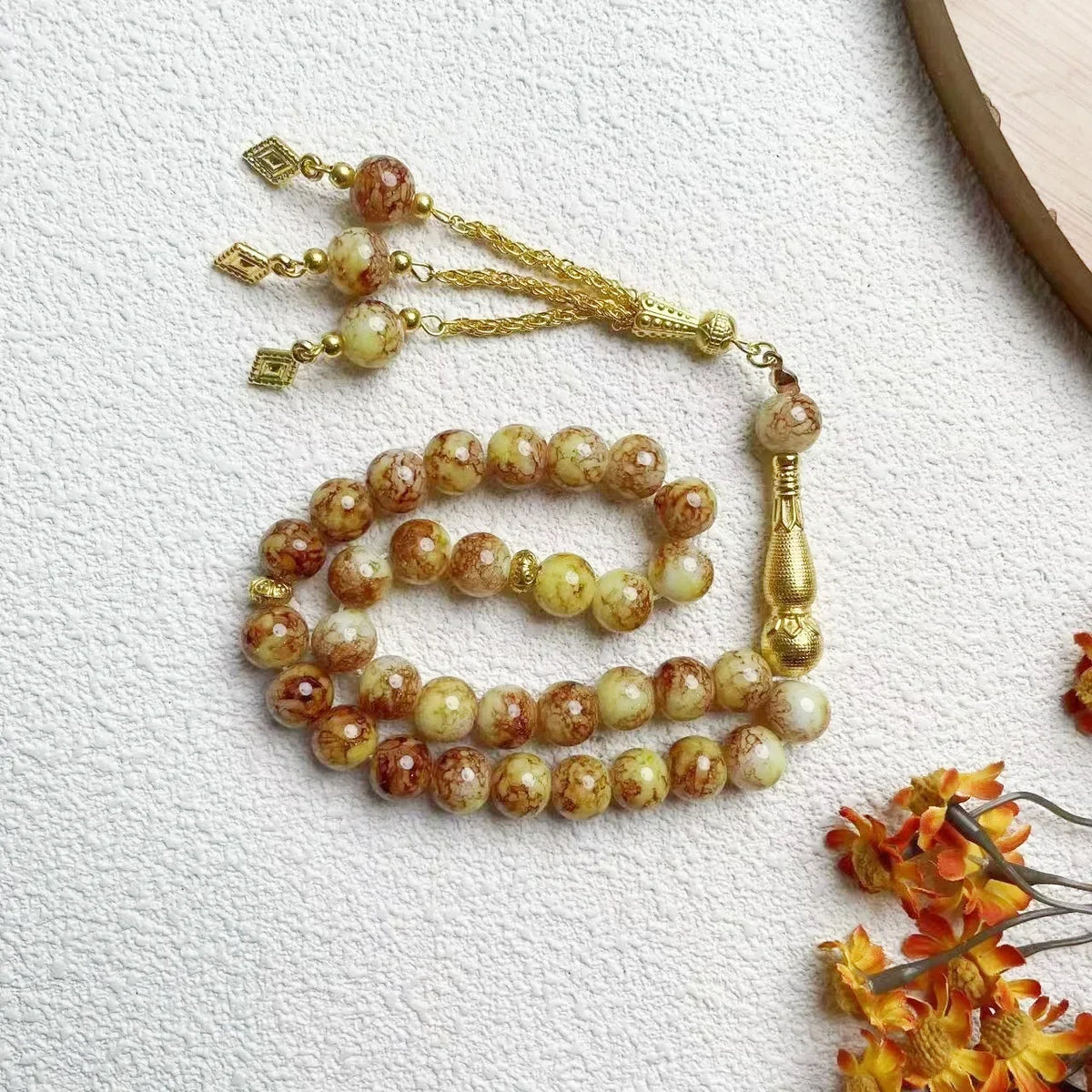 33 Bead Glass Tasbih Prayer Beads – 10mm | Islamic Gift for Women | Handmade