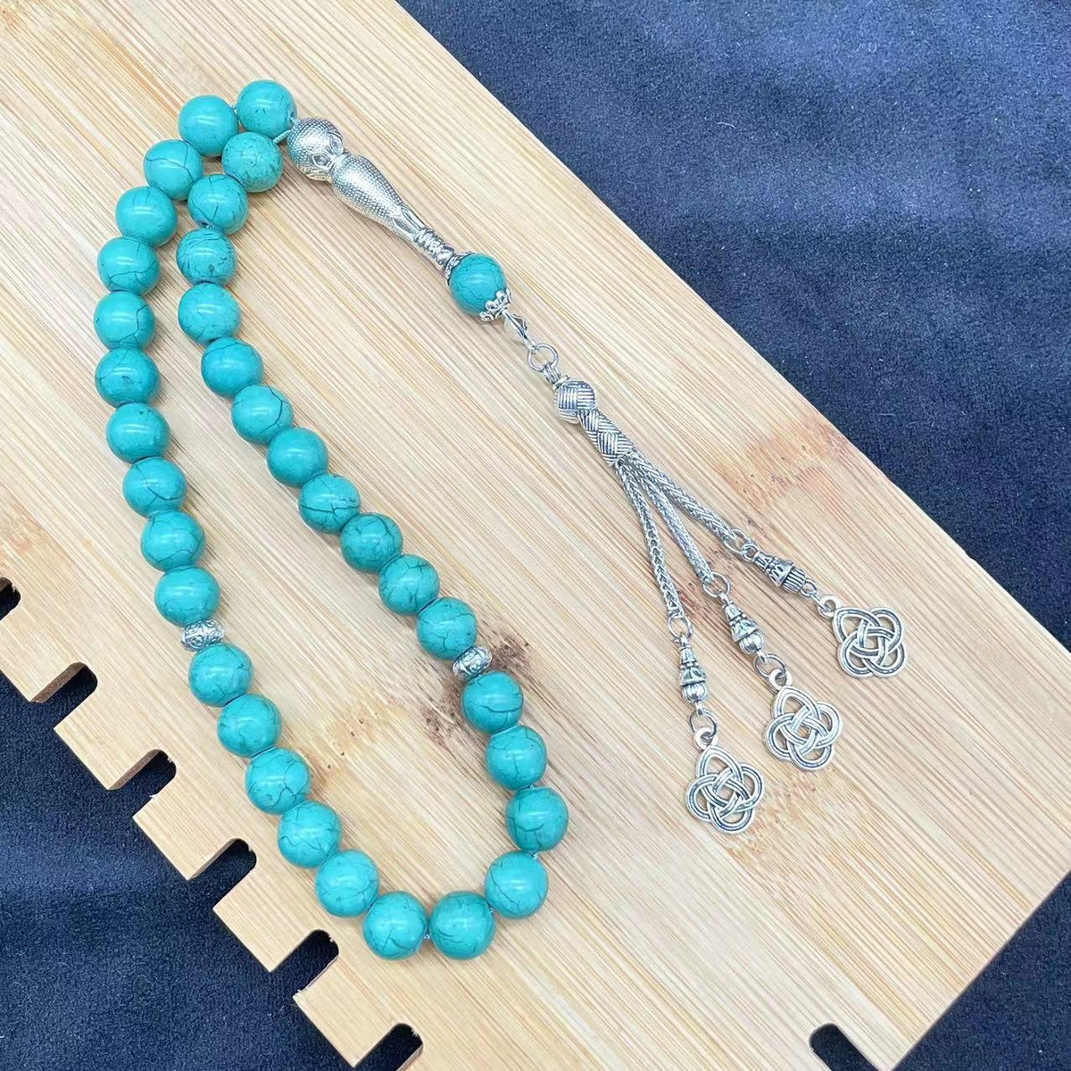 Natural Stone Tasbih Prayer Beads – 33 Beads, 10mm | Islamic Muslim Gift | Handmade turkish prayer beads