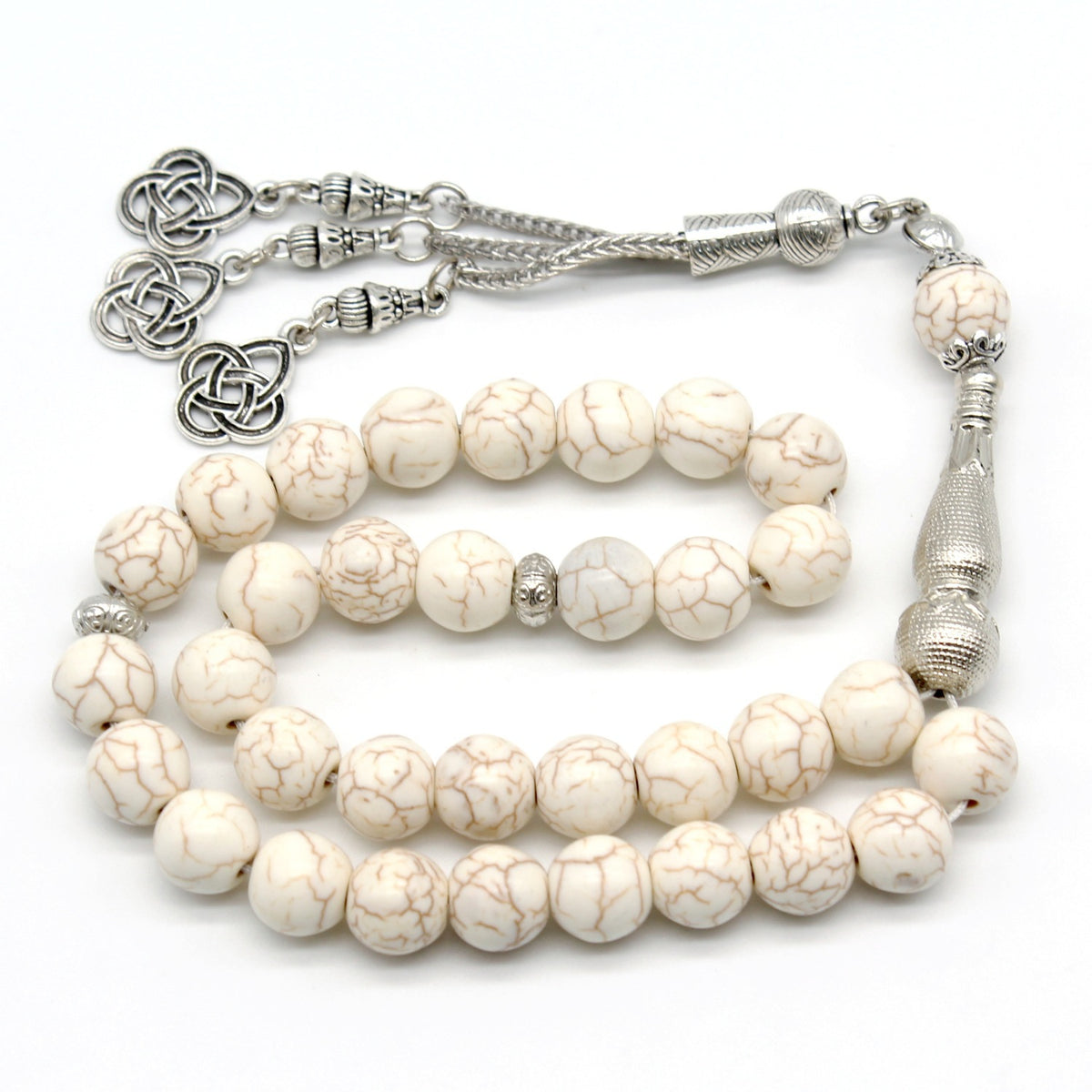 Natural Stone Tasbih Prayer Beads – 33 Beads, 10mm | Islamic Muslim Gift | Handmade turkish prayer beads