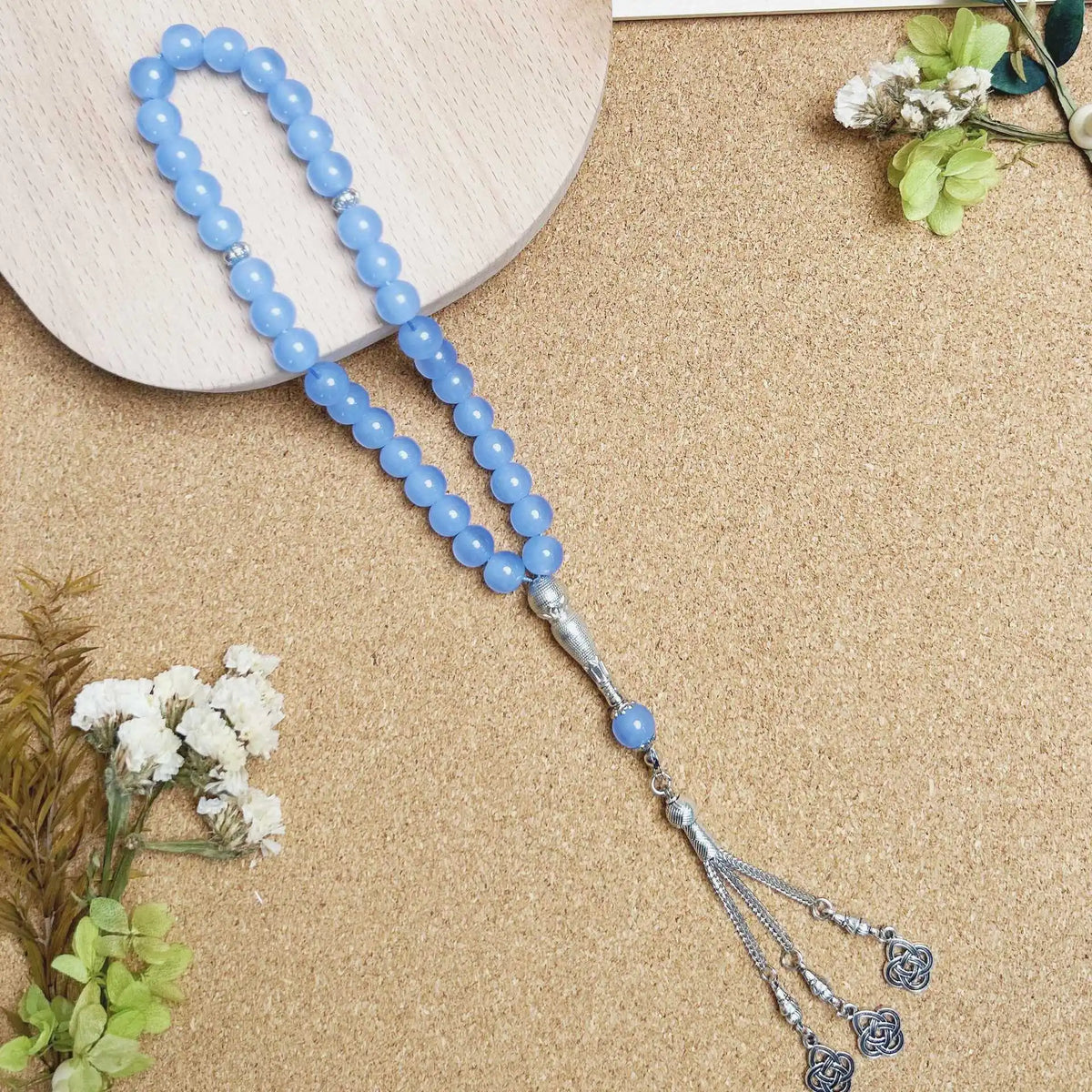 33 Bead Glass Tasbih Prayer Beads – 10mm | Islamic Gift for Women | Handmade