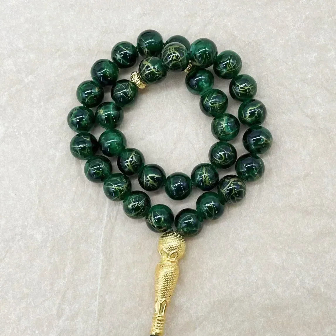 33 Bead Glass Tasbih Prayer Beads – 10mm | Islamic Gift for Women | Handmade