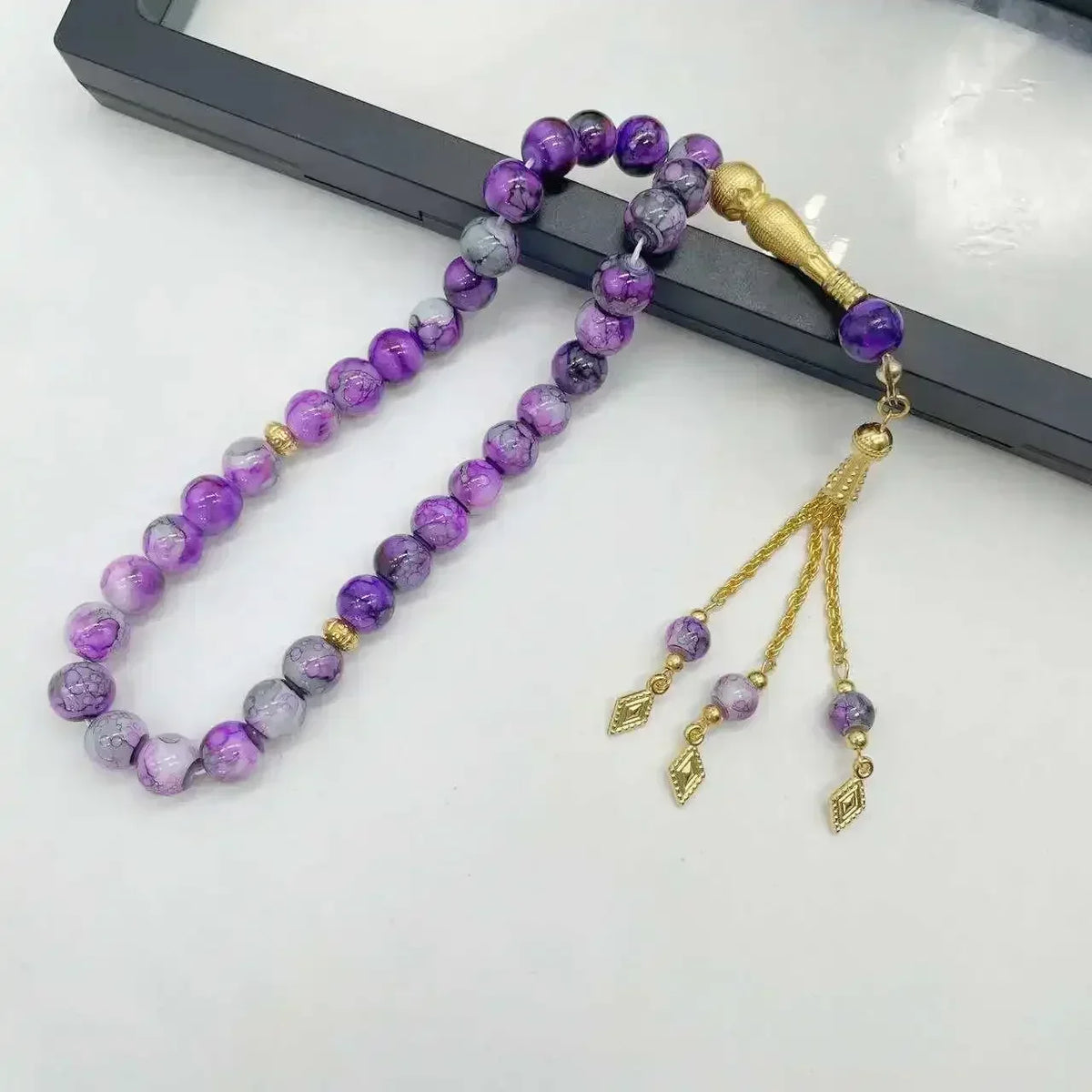 33 Bead Glass Tasbih Prayer Beads – 10mm | Islamic Gift for Women | Handmade