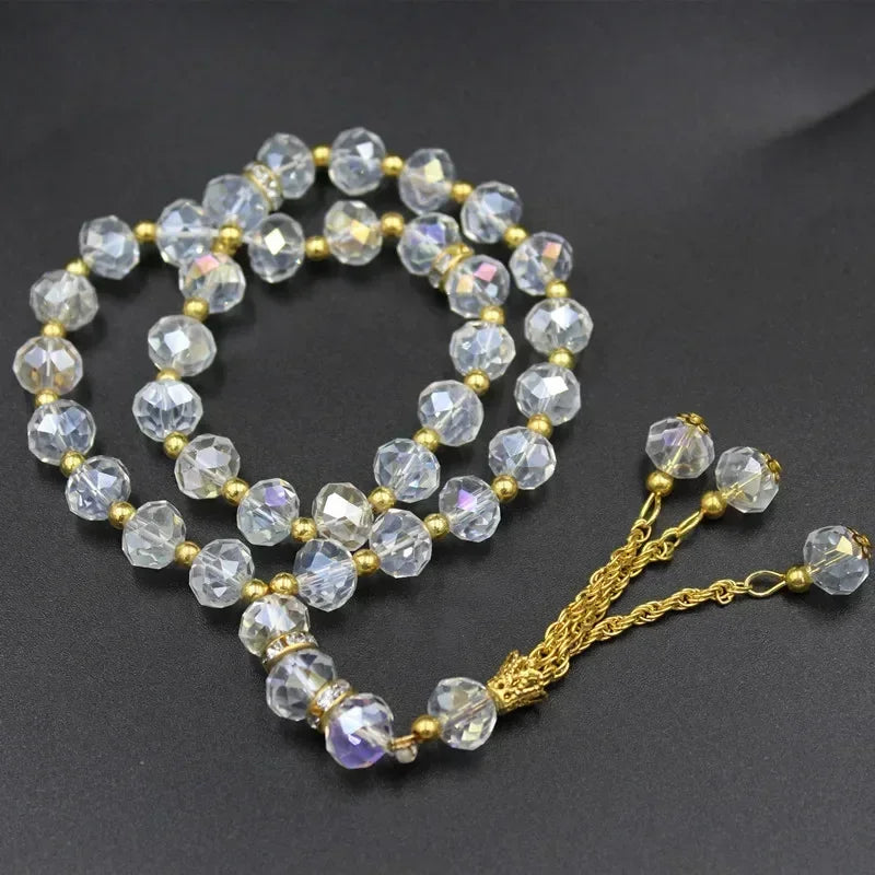33 Bead Glass Tasbih Prayer Beads – 10mm | Islamic Gift for Women | Handmade