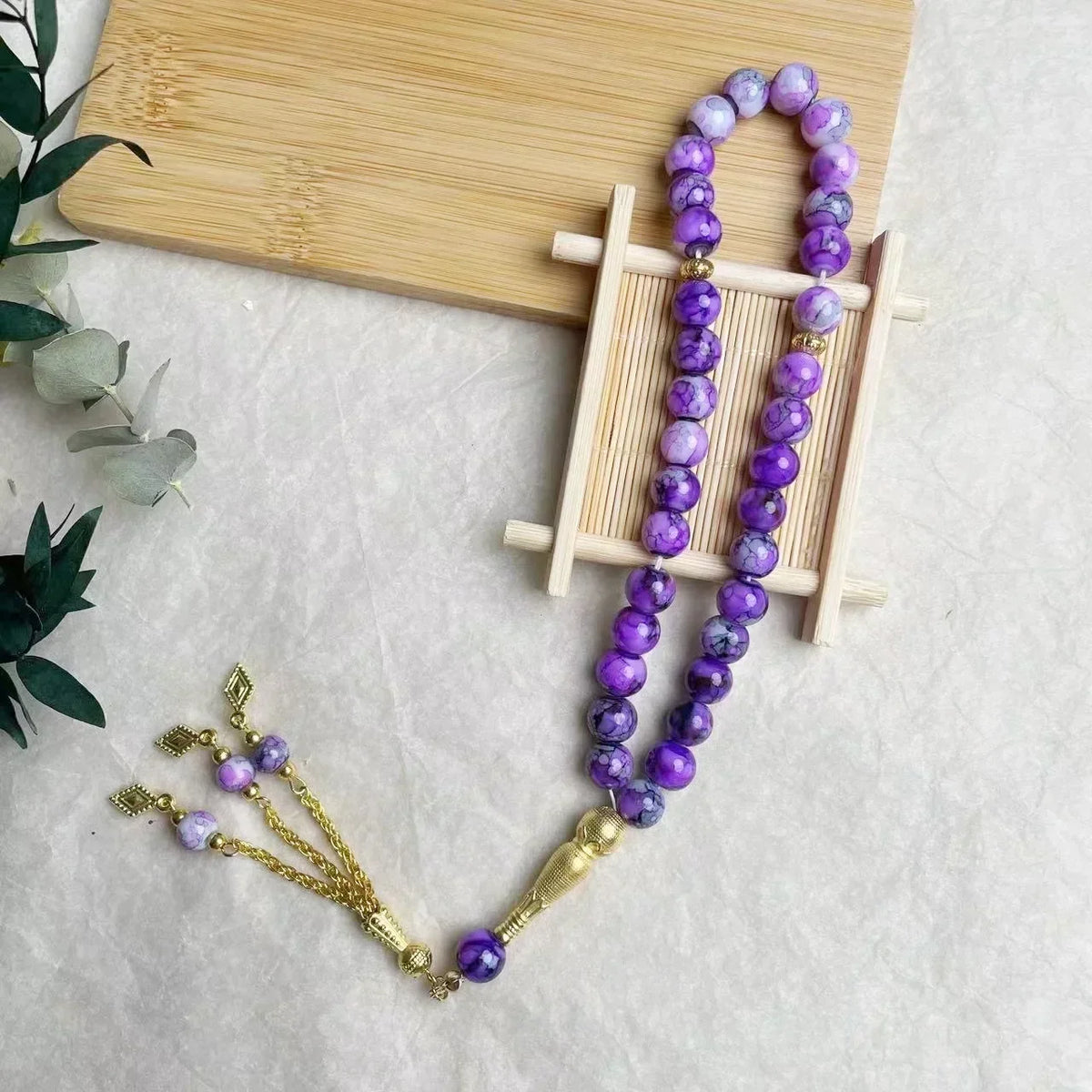 33 Bead Glass Tasbih Prayer Beads – 10mm | Islamic Gift for Women | Handmade