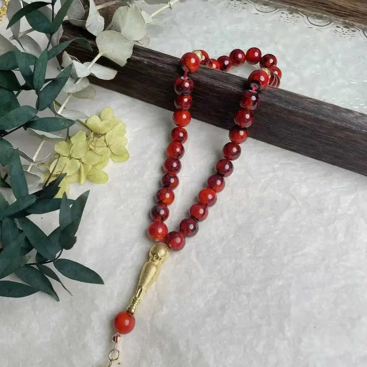 33 Bead Glass Tasbih Prayer Beads – 10mm | Islamic Gift for Women | Handmade