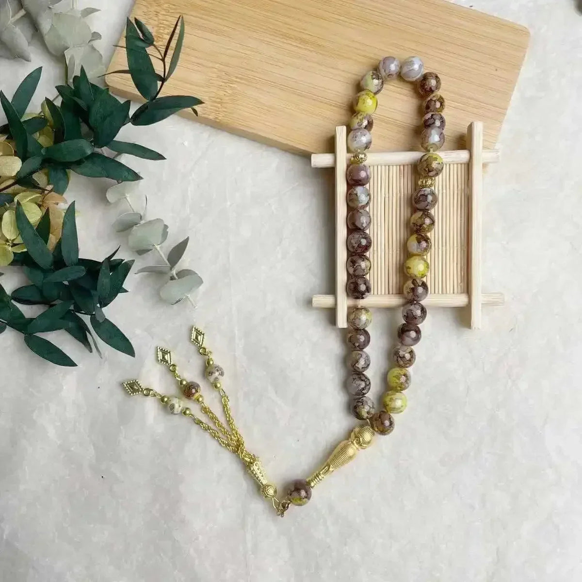33 Bead Glass Tasbih Prayer Beads – 10mm | Islamic Gift for Women | Handmade